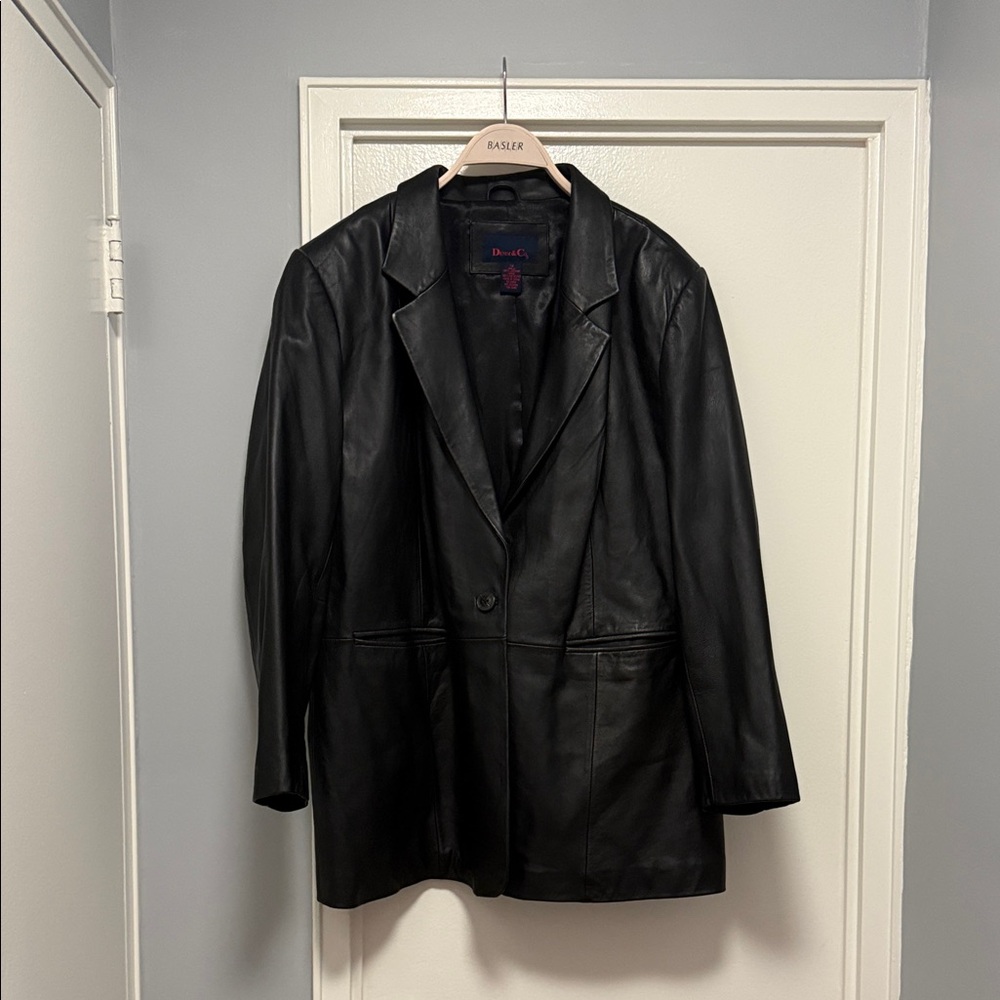 Denim and Co 100% Leather Blazer EUC lined size 1X